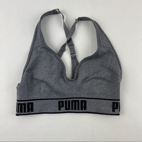 Puma Sports Bra Womens Gray Black - Picture 1 of 6